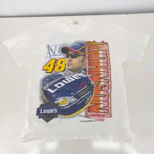 Vintage Checkered Flag Sports Jimmie Johnson Lowe’s Monte Carlo White T Shirt L